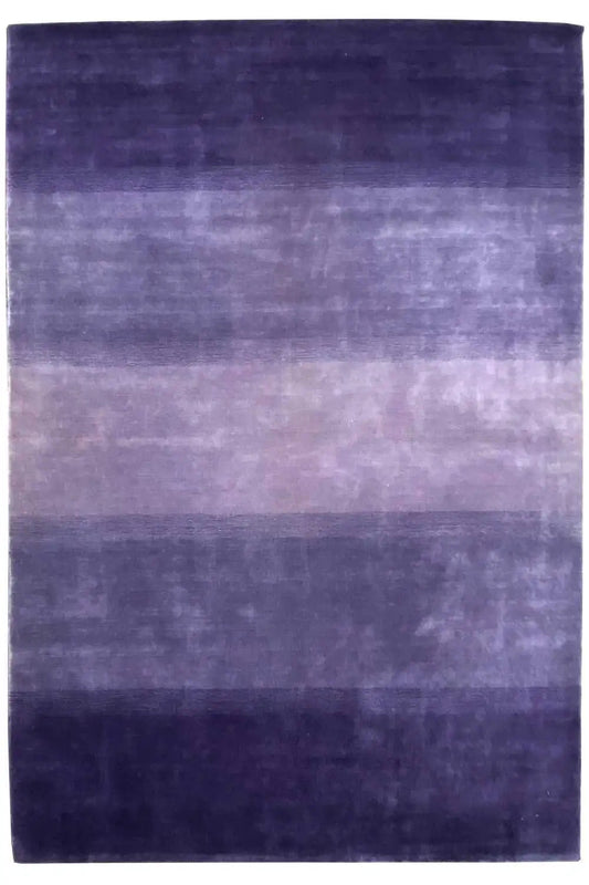 Gabbeh rug 242x169 cm in purple with a horizontal color gradient