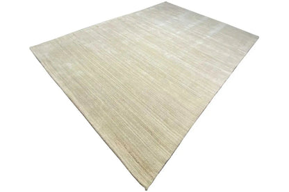 Beige Gabbeh rug with diamond pattern, uniform linear texture