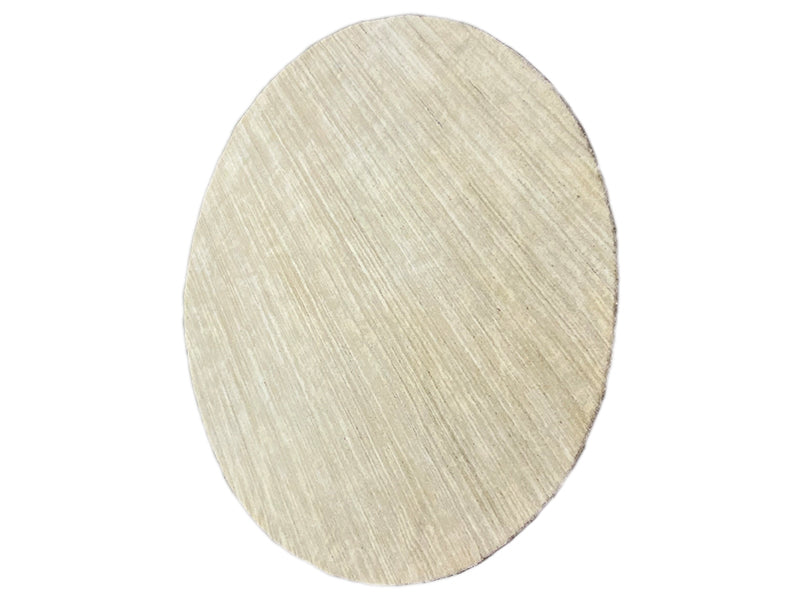 Gabbeh-Loom-Luri rug (200x200 cm), oval light beige rug with a fine texture