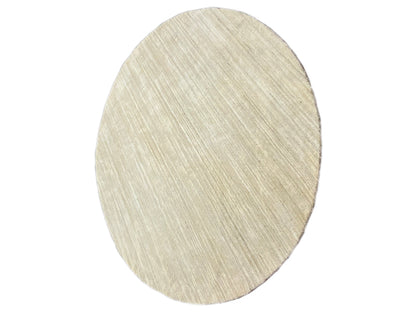 Gabbeh-Loom-Luri rug (200x200 cm), oval light beige rug with a fine texture