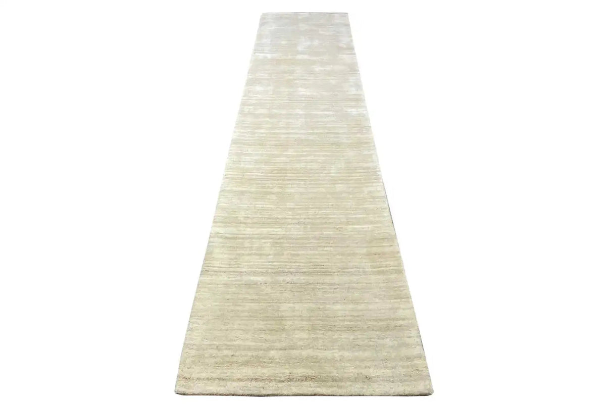 Beige runner with straight edges and an even, fine weave texture