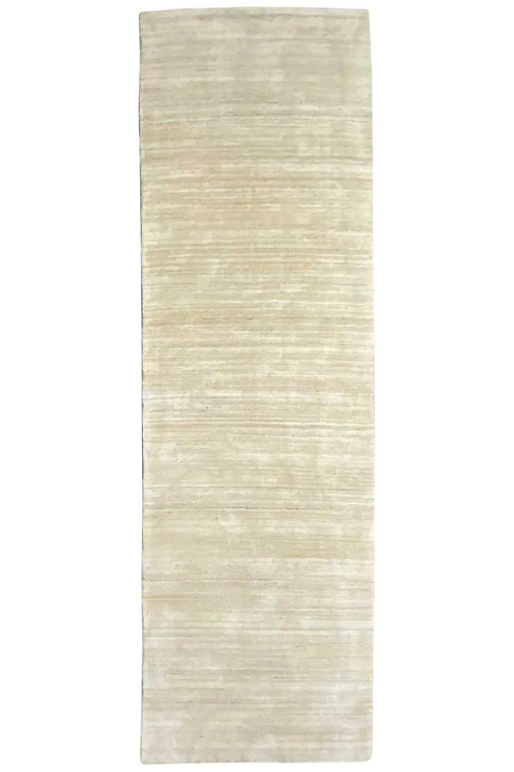 Beige Gabbeh runner with a finely textured surface, rectangular, simple look