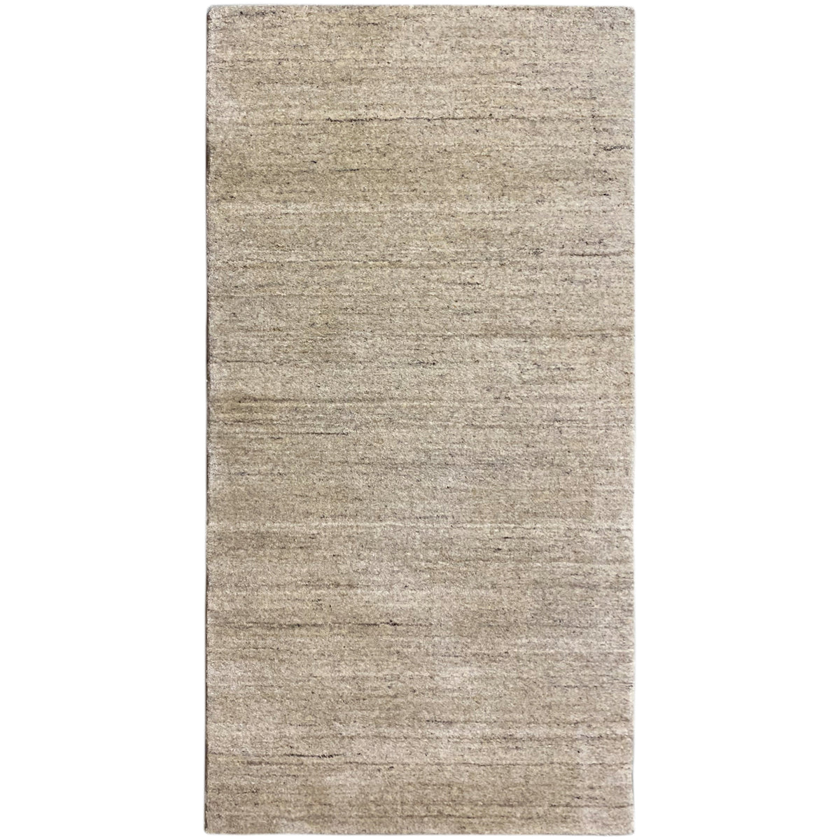 Rectangular rug, beige mottled pile with a subtle linear pattern