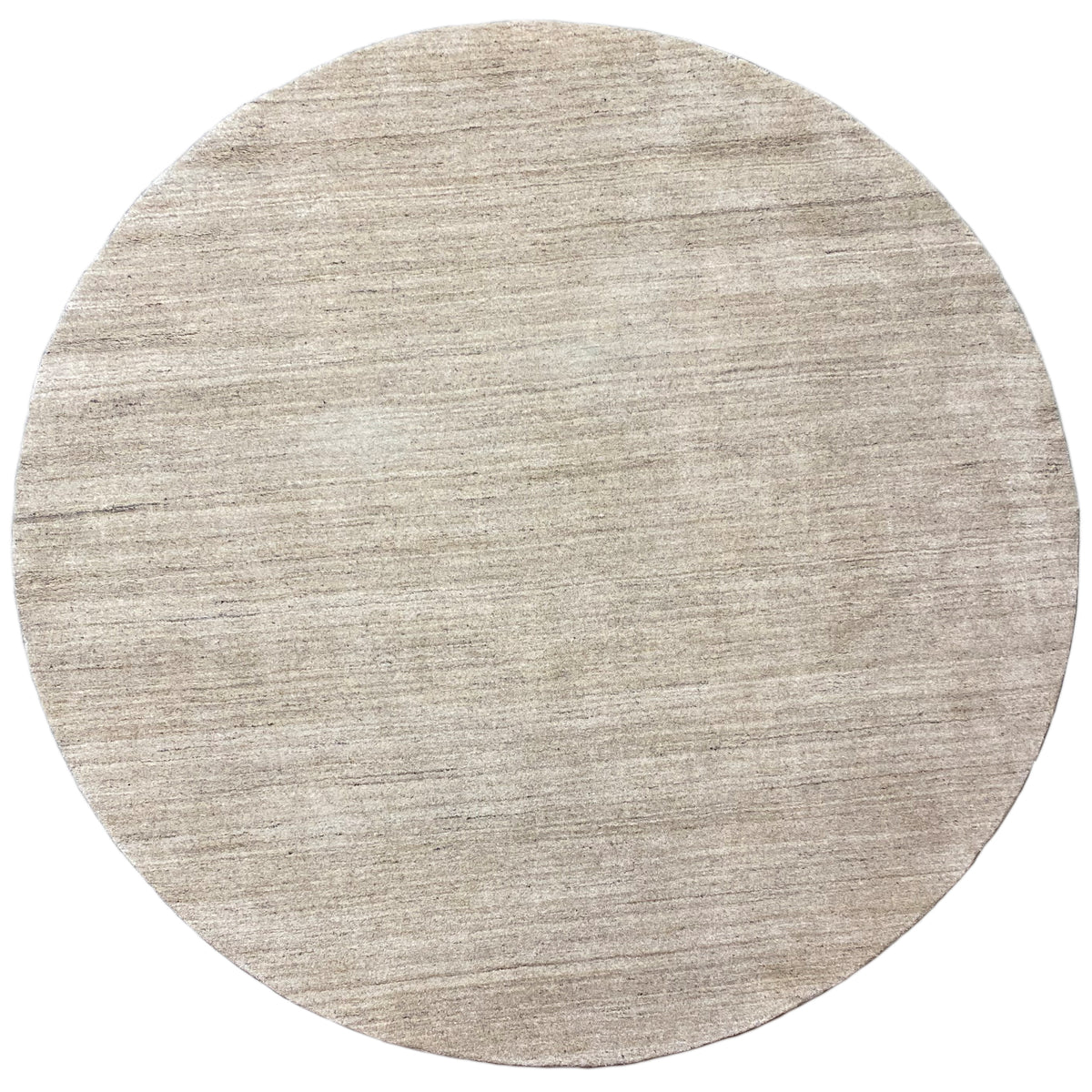 Round rug, light beige-gray mélange look, flat-woven texture, 202x202 cm
