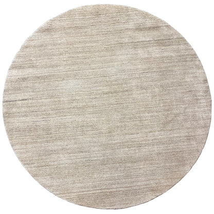 Round rug, light beige-gray mélange look, flat-woven texture, 202x202 cm