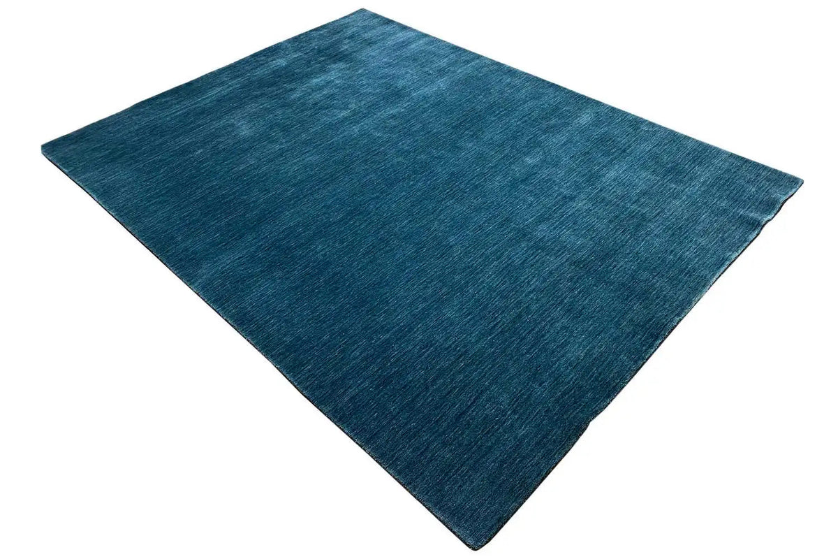 Blue Gabbeh rug, square, spread out diagonally
