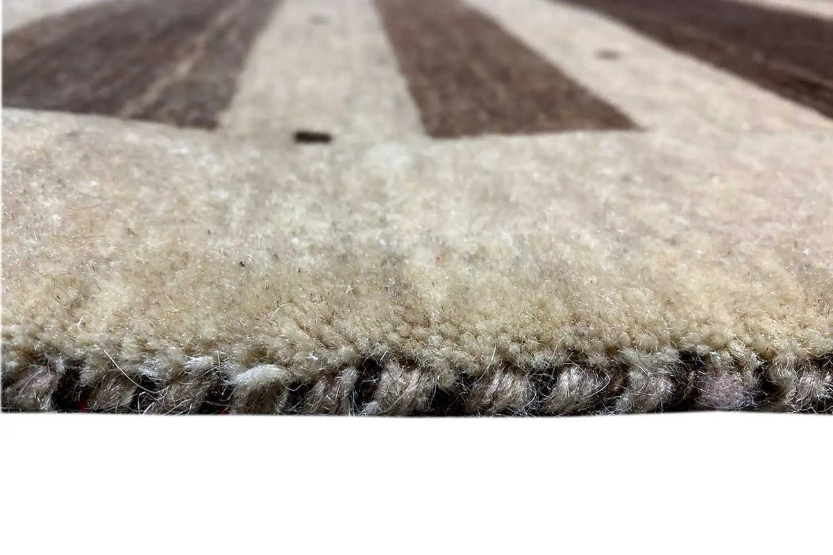 Gabbeh rug 121x72 cm, border detail with bound pile and tassel