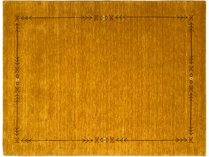 Loom Luri Teppich rechteckig mit feinem geometrischem Muster, senfgelb
