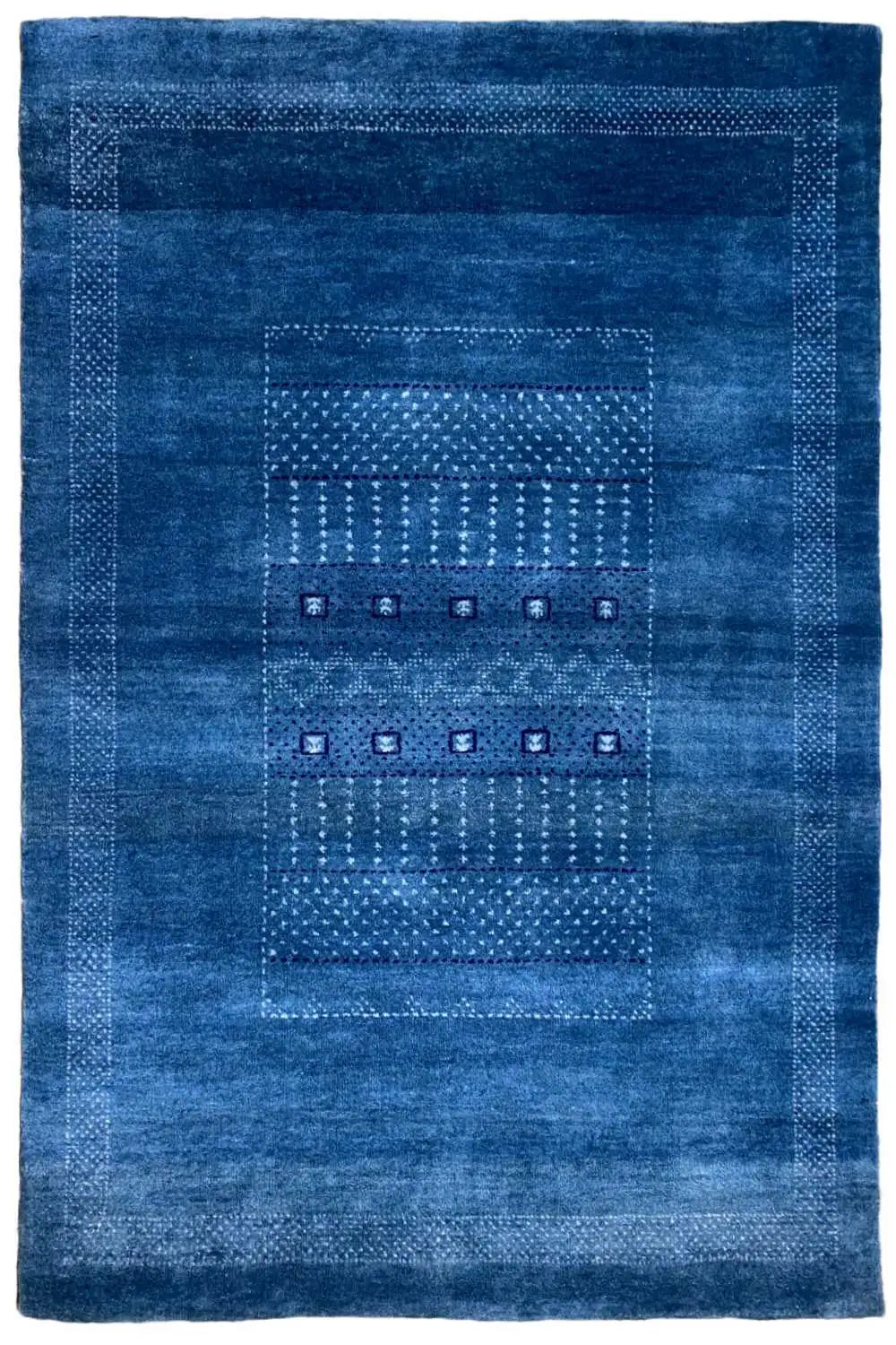 Lori Gabbeh rug 90x121 cm in blue with a geometric pattern