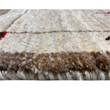 Carpet surface with short pile and a brown-and-white base, close-up