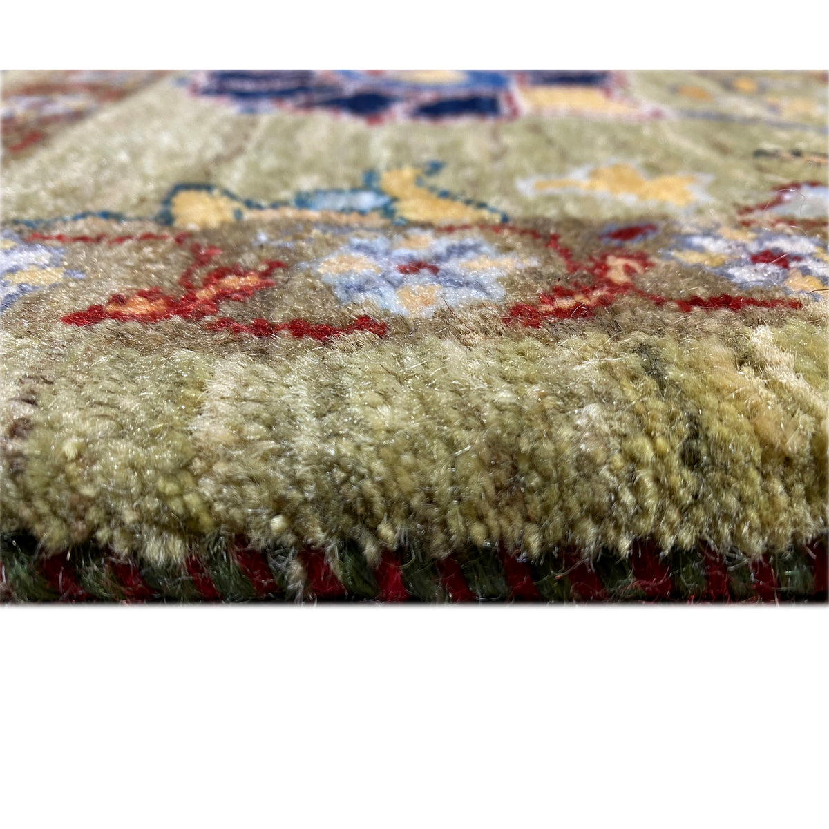 Detail of the carpet surface with short, multicolored pile