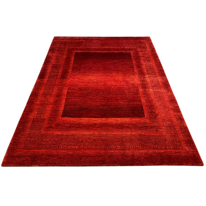Red carpet Gabbeh Luri with a rectangular medallion, wide flared shape