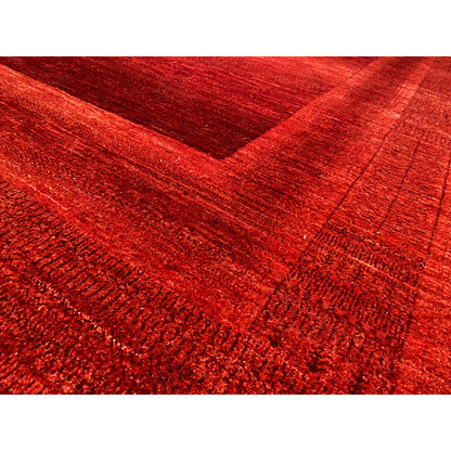Red Carpet Gabbeh Luri: Detailed view of the woven pattern