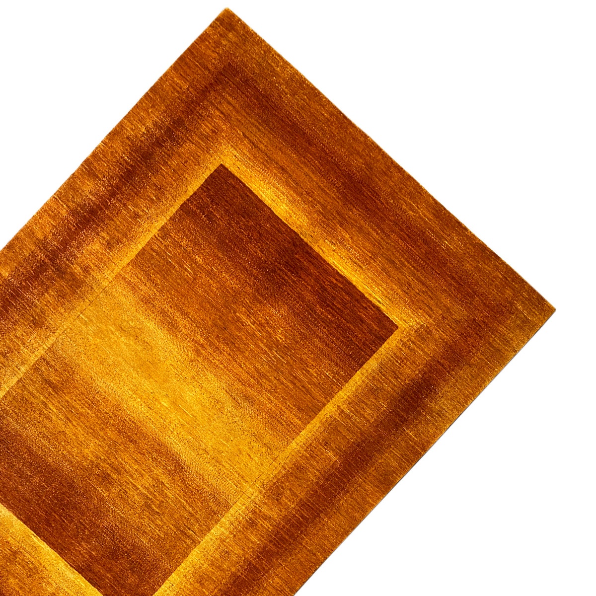 Diamond-pattern rug with border design, amber and brown