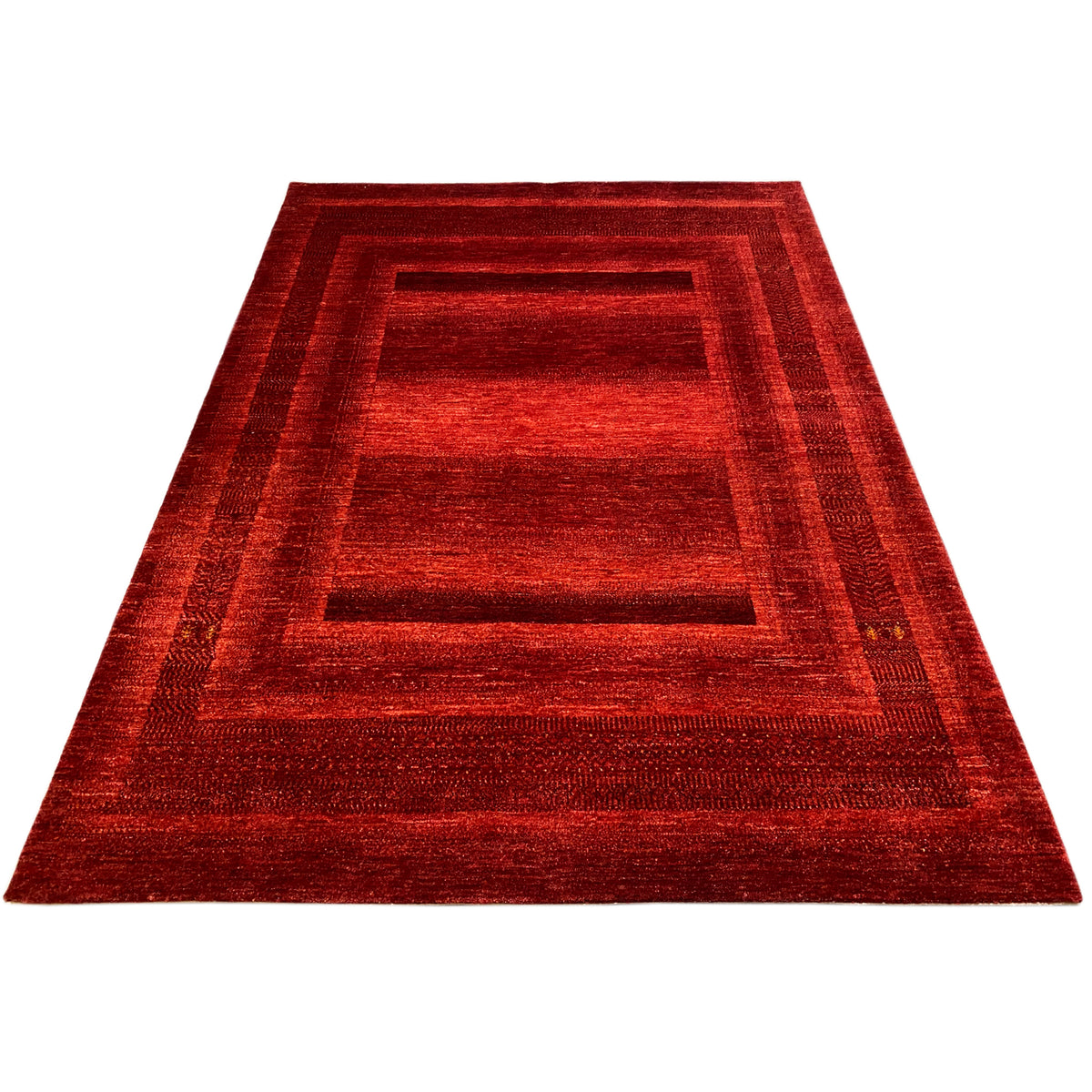 Gabbeh-Luri rug, red, with a multilayered rectangular pattern in a geometric design