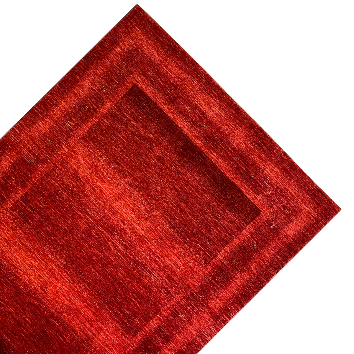 Red Gabbeh-Luri rug, close-up of the border and diamond motif