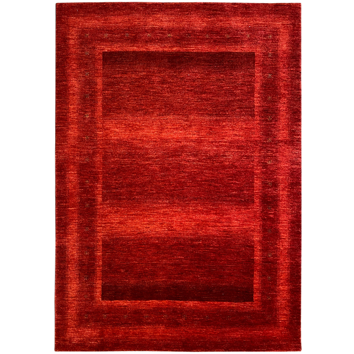 Gabbeh Luri rug in red with a square checkered pattern and textured lines