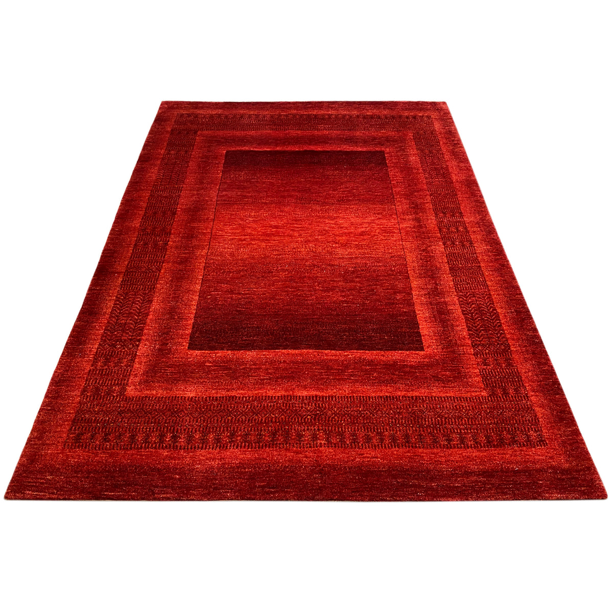 Red Gabbeh-Luri rug with border patterns and medallion, 248x170 cm