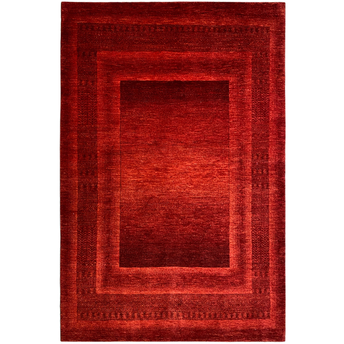 Red Gabbeh-Luri rug with a square medallion in a grid, 248x170 cm