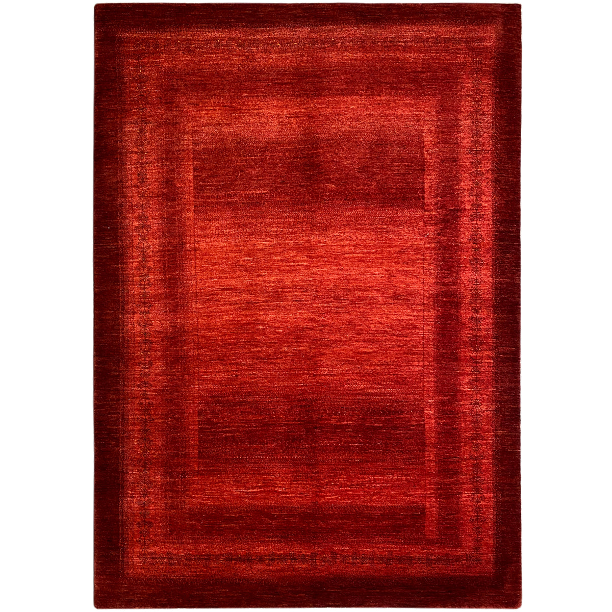 Red rectangular rug with a geometric pattern, 240x172 cm