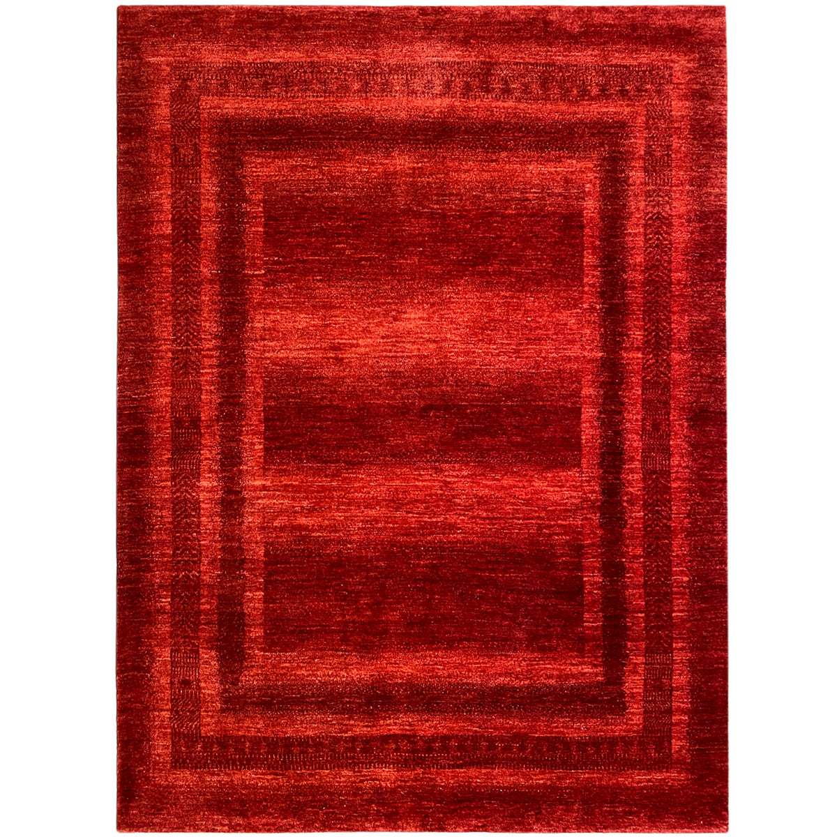 Red carpet with a square line and border pattern, woven texture