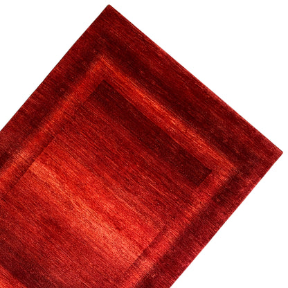Gabbeh-Luri rug in red, close-up of the inner field and dark contrasting areas