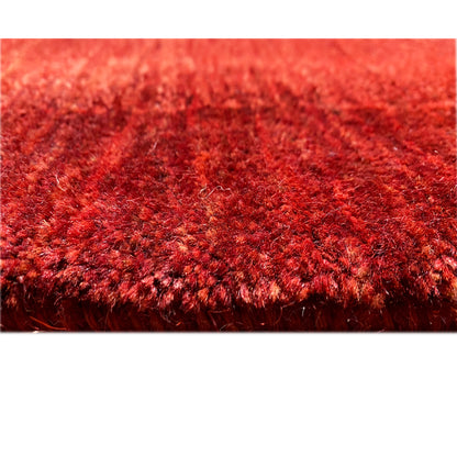 Red Gabbeh-Luri rug: Detail of the dense, even pile.