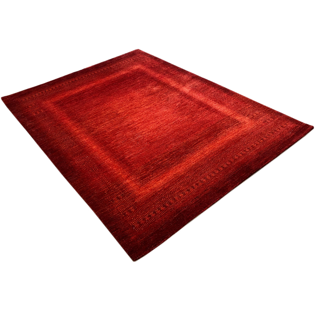 Red carpet in diamond view with a muted line pattern and marled texture