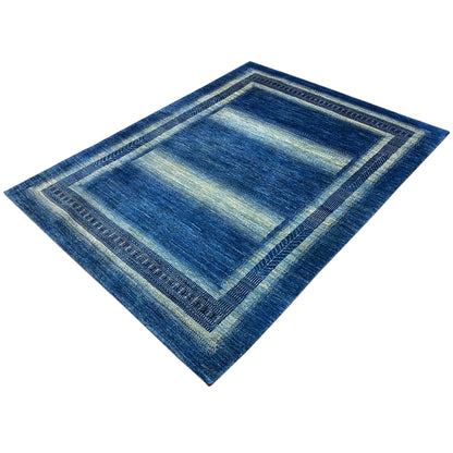 Gabbeh Luri rug, blue, light greenish-yellow accents in the inner border