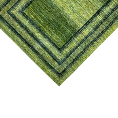 Gabbeh-Luri rug 212x161 cm, close-up of the central square with green contour lines