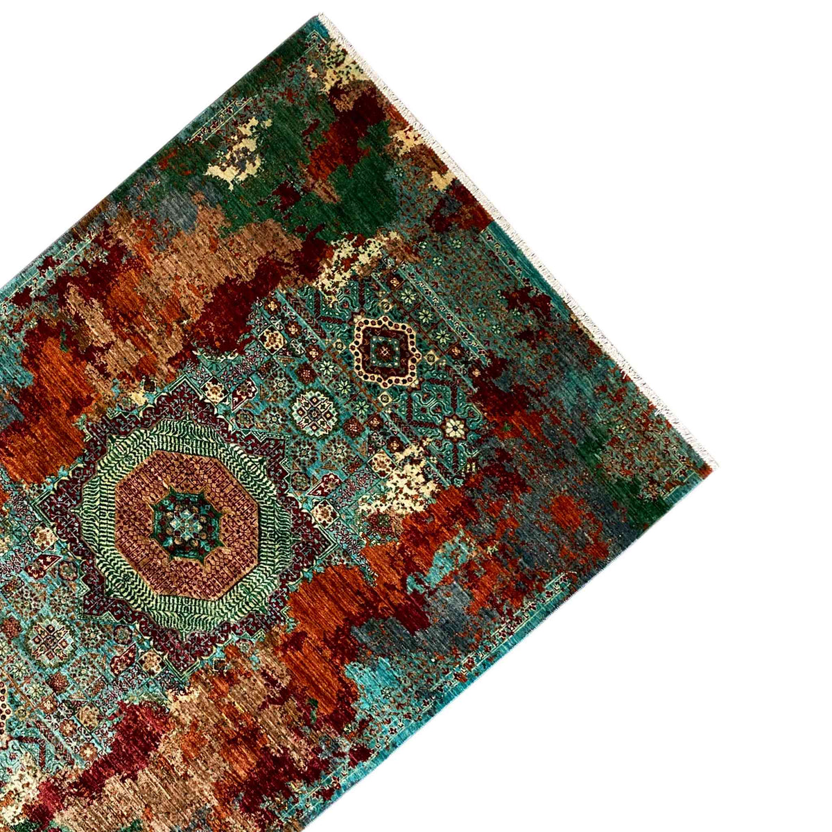 Mamluk rug, diagonal pattern with a central medallion and ornate border