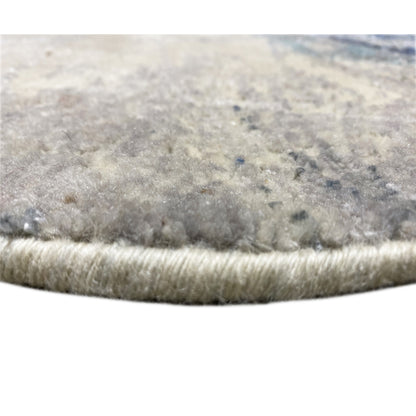 Carpet edge with short pile and blue-gray speckles on a light background