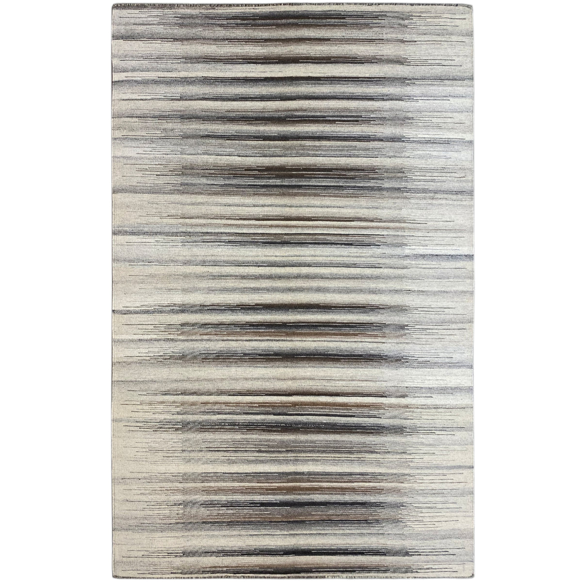 Gray-beige kilim dhurrie with horizontal stripes, 230x160 cm