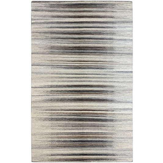 Gray-beige kilim dhurrie with horizontal stripes, 230x160 cm