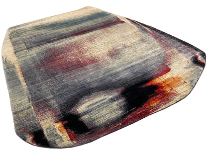 Moderner Teppich mit gemischtem Farbmuster in Grau, Beige und Rot, 297×242 cm