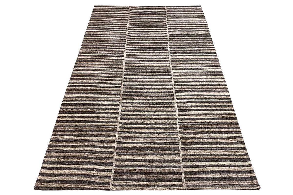 Kelim dhurrie rug with a striped line pattern, rectangular, flat-woven