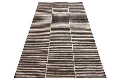 Kelim dhurrie rug with a striped line pattern, rectangular, flat-woven