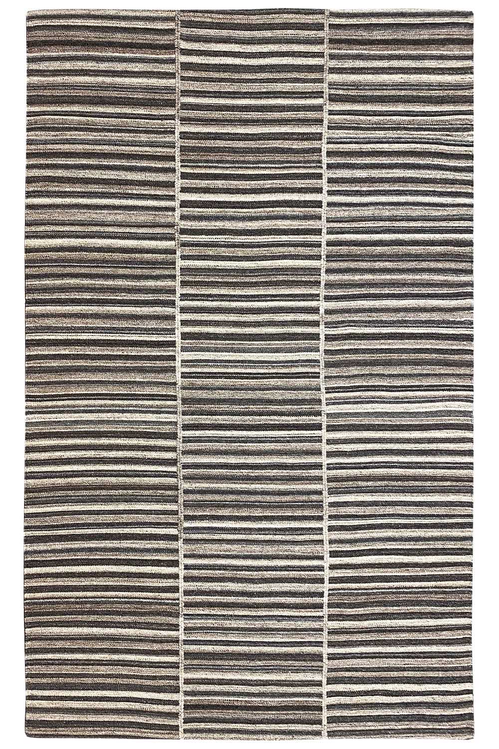 Kelim dhurrie rug with horizontal and vertical stripes, rectangular, flat-woven