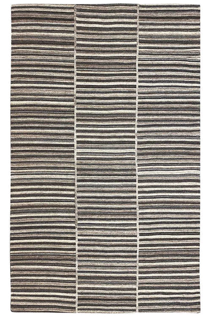 Kelim dhurrie rug with horizontal and vertical stripes, rectangular, flat-woven