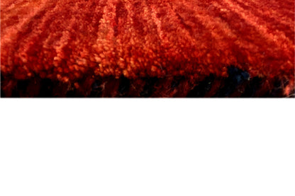 Qashqai carpet fringes along the red edge