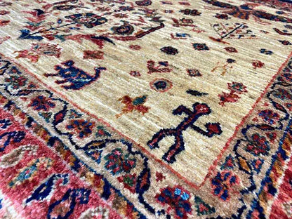 Qashqai exclusive rug: intricate patterns in blue, red, and beige