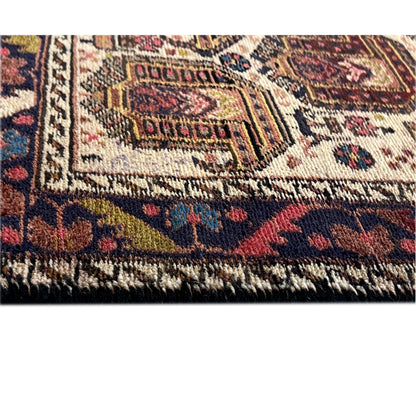 Shahre Babak rug (154x105 cm), intricately detailed patchwork rug with colorful patterns