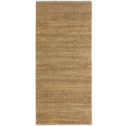 Goldbrauner Läufer mit feiner, gleichmäßiger Webstruktur und schmalem Rand, ca. 80x200 cm