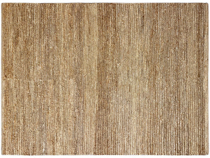 Jute-Teppich Oberfläche in Naturbraun, dicht gewebte Streifenstruktur.