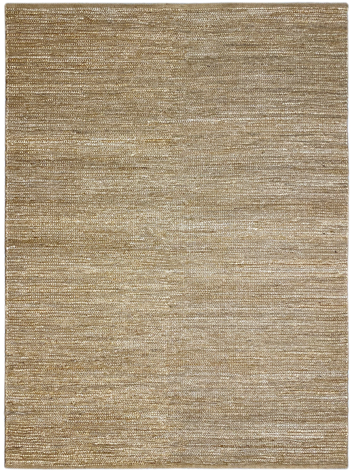 Rectangular rug in sandy beige with an even, mottled surface