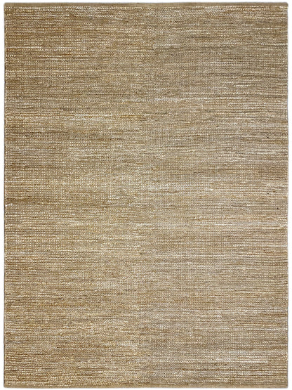 Rectangular rug in sandy beige with an even, mottled surface