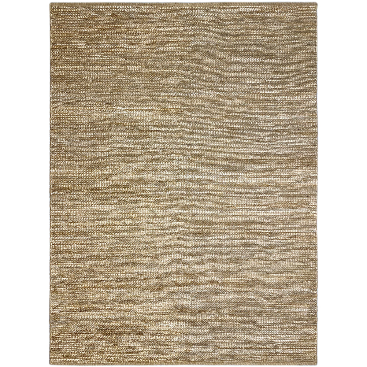 Rectangular rug with a mottled sand-beige weave and fine lines