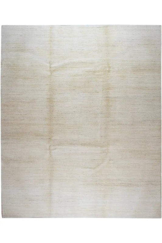 Light gabbeh rug with a subtle pattern, rectangular overall view