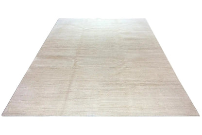 Light Gabbeh rug with a subtle pattern, large-scale angled view