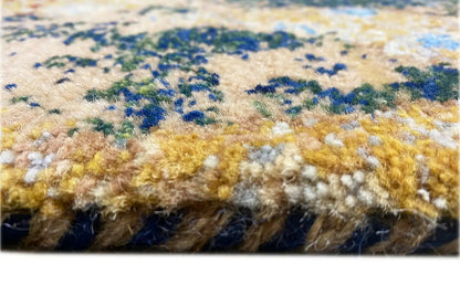 Gabbeh-Lori rug detail of the pile: fluffy, multicolored surface at the edge